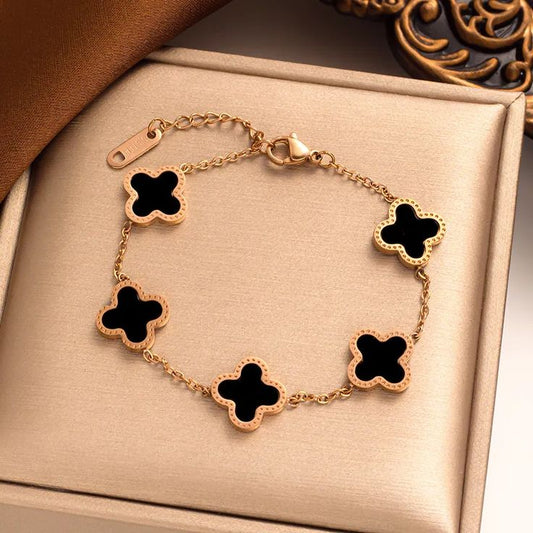 Elegant Multi-Color Clover Bracelet